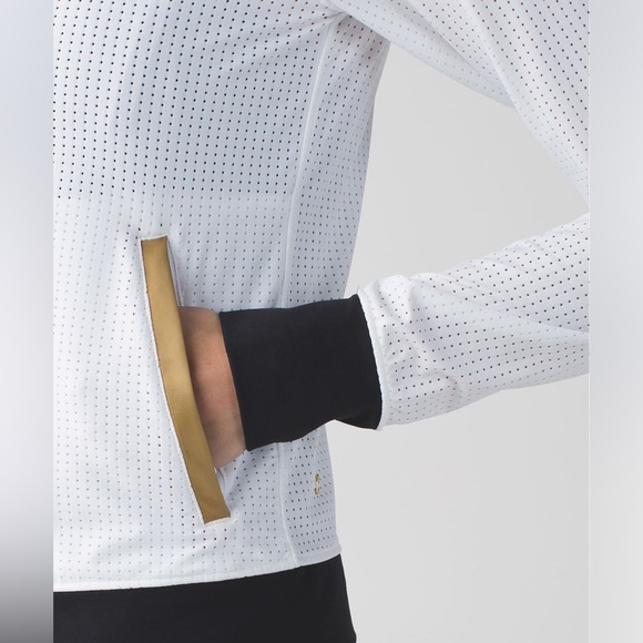 Lululemon women’s sweaty or not white golden black jacket size 4 - Picture 5 of 12